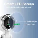 Portable Handheld Electric Fan 5 Speeds Adjustable Turbo 3600MAH Battery Fans LED Display Rechargeable Ice Cooling Personal Fan 2