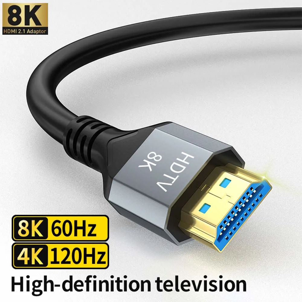 HDMI Cable 8K/60Hz 4K/120Hz 48Gbps HDMI2.1 Digital Cables HDR For TV Box HDR10+ PS5 PS4 Laptop Monitor Projectors 1m 2m 3m 5m HDMI Cable 8K/60Hz 4K/120Hz 48Gbps HDMI2.1 Digital Cables HDR For TV Box HDR10+ PS5 PS4 Laptop Monitor Projectors 1m 2m 3m 5m