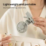 VISSKO Clip Fan Type C Rechargeable Portable Handheld Fan 1000mAh 3 Gears Small Cooling Fan Personal Fan for Student Dormitory 6