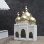 1 PC Candlestick Muslim Kaaba Dome Mosque Islamic Desktop Ornament Table Car Decor Crafts Gifts 6