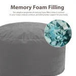 JHK Oversized 3/4FT Bean Bag Chair for Gaming Reading Lazy Sofa Foam Filled Couch with Removable Cover Living Room Furniture 6