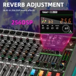 6/8/12/16 Channels Audio Sound Mixer Depusheng Mixing DJ Console USB 48V Phantom Power 256 DSP Effects Sound Table for stage 5