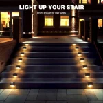 1-24PCS IP65 Waterproof Solar Garden Light Outdoor LED Solar Power Deck Lamps for Railing Stairs Step Fence Yard Patio Pathway 3