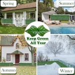1X3m Artificial Ivy Hedge Green Leaf Fence Panels Faux Privacy Fence Screen for Home Outdoor Garden Balcony Decoration Plants 4