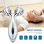 One Piece 3D Facial Roller Massage Tool - 3D Roller Face Slimmer - Manual Facial Massager - Silver 2