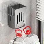 1pc/2pcs Wall-mounted Chopstick Holder Household Kitchen Sink Tableware Storage Rack Punch-free Drain with Water Tray with Hook 6