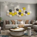 Nordic Kids Room Loft Hexagonal Headboard Soft Bag 3D Wall Sticker Tatami Bed Headboard Self-adhesive Wall Background Wall Decal 2