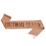 Birthday Queen Sash for Girl Women 20th 30th 40th 50th 60th Happy Birthday Party Decoration Supplies Glitter Satin Birthday Sash 5