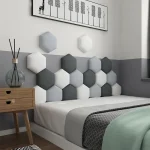Nordic Kids Room Loft Hexagonal Headboard Soft Bag 3D Wall Sticker Tatami Bed Headboard Self-adhesive Wall Background Wall Decal 3