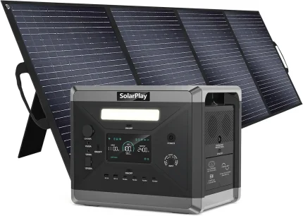 SolarPlay Portable Power Station 2400W (Peak 4800W), 2106Wh Solar Generator with 200W Solar Panel 1.5Hrs Fast, Customized