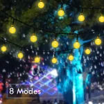 8 Mode Crystal Globe Ball Solar String Lights  Outdoor Waterproof Solar Powered Patio Light for Garden Party Decor 2