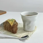 6.7oz Korean Style Cups and Mugs Coffee Mug White Ceramic Nordic Wrinkle Cup 200ml Drinking Coffe Tumbler English Letter 5