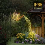 1pc Solar Watering Can with Lights Outdoor Solar Garden Lights Decro Solar Lights Waterproof Hanging Lantern for Yard Patio 5