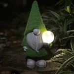 Solar Garden Gnome Watering Can Statue Light Whimsical Garden Statue Decor For Outdoor Courtyard Garden Lawn Landscape Decor 2