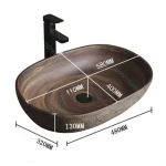 Vintage Ceramic Vessel Sink Bathroom Art Basin Above Counter Wash Bowl for Vanity Top and Home Decoration Countertop Wash Basin 5