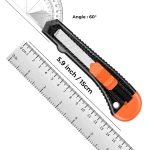 3 Pack Utility Knife Box Cutter Retractable, Compact Box Knife for Cartons, Cardboard and Boxes, with 10 Piece 18mm Wider 2