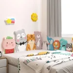 Cartoon Bed Headboard Kids Room Nursery Wall Decor Anti-collision Wall Panels 3D Wall Sticker Cabecero Cama Tete De Lit 3