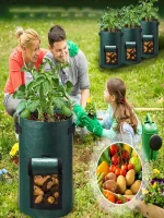 5PCs Garden Supplies Vegetable Plant Grow Bag Planting Container Bag Thicken Garden Pot  DIY Potato Grow Planter PE Cloth 5