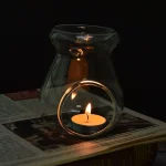 Nordic Home Decor Glass Candle Heat Resistant Oil Furnace Aroma Burner Holder Candlestick Vase Romantic Wedding Decoration 5