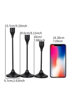 3Pcs/Set European Style Metal Candle Holders Candlestick Fashion Wedding Table Candle Stand Exquisite Candlestick Christmas Tabl 6