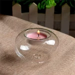 Crystal Glass Candles Hanging Tea Holders Candlestick Wedding Party Dining Home Decor Transparent Candle Stick Romantic Ornament 2