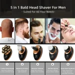 Men 7D Floating Men Electric Shaver Wet Dry Beard Hair Trimmer Electric Razor Rechargeable Bald Head Shaving Machine LCD Display 4