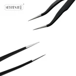 MEISHENJIE 1PC Stainless Steel Curved Straight Eyebrow False Eyelash Tweezers Nail Art Extension Makeup Tool Eeyelashes Tweezers 4