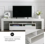 EBELLO 63-Inch Multifunctional TV Cabinet TV Support Shelf Storage Cabinet With Multi-Color Lighting Strip 3