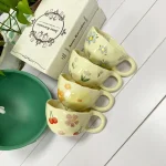 Hand Pinched Irregular Flower Ceramic Mugs Coffee Cups Milk Tea Cup Ins Korean Style Oatmeal Breakfast Mug Drinkware Kitchen cup 6