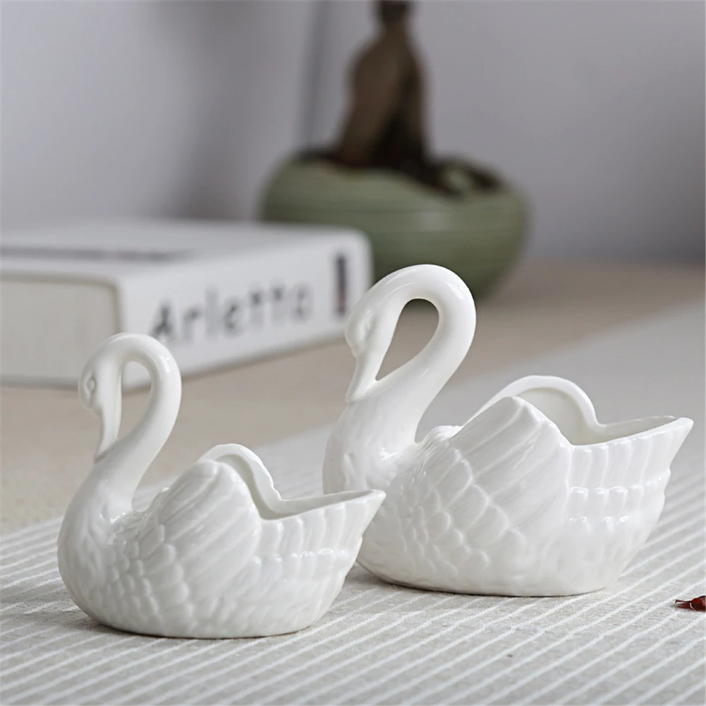 White Pink Blue Swan Ceramic Ornaments Decoration Desktop Storage Box Tealight Candles Holder Flower Pot Home Decor Furnishings White Pink Blue Swan Ceramic Ornaments Decoration Desktop Storage Box Tealight Candles Holder Flower Pot Home Decor Furnishings