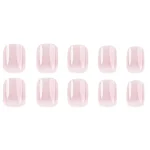 24 pieces of new French-style press-on nails (fashionable fake nail stickers), paired with 1 piece of jelly glue and 1 nail file 2