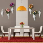 1Pc Amagogo Modern White Ceramic Sea Shell Conch Flower Vase Wall Hanging Home Decor 3