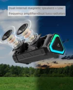 MLOVE P3 Outdoor Bluetooth Speaker, 40W Output Power Bluetooth 5.3 Speaker ,Stereo Sound IPX7 Waterproof,Micro SD Card,RGB Light 3