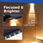 2 Pack Solar Wall Lights 4 LED Solar Fence Lights Outdoor Waterproof Solar Deck Lights Wall Lights for Fence Post Yard Pathway 3