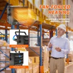 Fan-Forced Electric Garage Heater 4800W, 240V Ceiling Mount Indoor Shop Heater with Remote Control, Overheat Protection, Plug-in 5