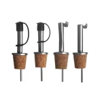 Wooden Cork Stopper For Bottle Wine Olive Oil Pourer Dispenser Spout with Cover Bottle Pourer Stopper For Bottle Bar Accessories