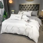 High-quality Embroidered Queen Bedding Set King Size Soft Skin Friendly Duvet Cover Set with Bed Sheet Simple Blanket Cover Sets