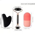 1/2/3pcs Ice Face Roller Facial Skincare Ice Roller Set,Facial Roller GuaSha FaceTool Set,Face Massage Roller Lifting Contouring 4
