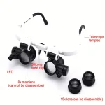 2LED headmounted lighting microlens with maintenance LED lamp magnifying glass, magnification 8x, 15x, 23x 4