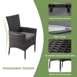 10 Piece Patio Dining Set All-Weather Wicker Outdoor Patio Furniture Set W/Tempered Glass Tabletop, Removable, Customized 3