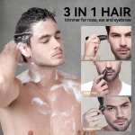 MAXGROOM Nose Hair Trimmer for Men Rechargeable 360 Rotating Dual-Blade Electric Shaver Eyebrows Nose Hair Trimmer Painless Safe 2