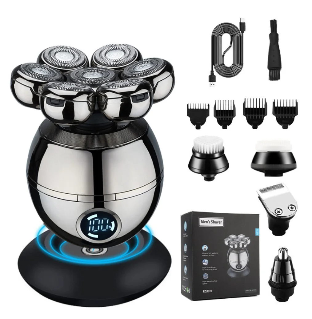 Electric Shaver 7D Floating Cutter Head Base Charging Portable Men Beard Trimmer Clipper Skull Shaver Waterproof Shaving Electric Shaver 7D Floating Cutter Head Base Charging Portable Men Beard Trimmer Clipper Skull Shaver Waterproof Shaving