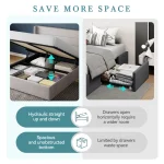 HOOMIC Lift Up Storage Bed with Wingback Headboard/Heavy-Duty Hydraulic Bed/Large Underneath Storage Allewie 5