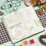 Tea Stains Clear Stamp Coffee Stains Background Spill and Splatter Rubber Stamp for Scrapbook Journal Card Making 4.3 x 6.3 Inch 6