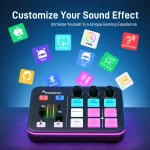 MAONO G1 NEO Gaming Audio Mixer,Custom Sound Effects RGB Streaming with XLR Microphone Audio Interface,for Game Voice,Podcast 3