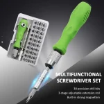 32 in 1 Multifunctional Screwdriver Set with 30 PCS Torx Phillips Magnetic Screw Driver Bits Hand Repair Tool for Phone Watch PC 2