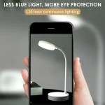 USB Plug-in Portable LED Desk Lamp - 3 Color Stepless Dimming Eye Protection Bedroom Bedside Table Light 5