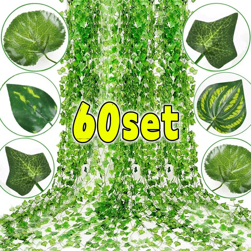 Artificial Green Ivy Leaf Rattan Creeper Leaves Vine Hanging Garland DIY Fake Flowers Plants for Garden Wedding Party Home Decor Artificial Green Ivy Leaf Rattan Creeper Leaves Vine Hanging Garland DIY Fake Flowers Plants for Garden Wedding Party Home Decor
