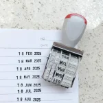 Rubber Stamp Line Dater English Date Stamp Office Stamp Rotating Stamp Rubber English Date Stamp for Scrapbooking