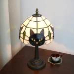 Black Cat Table Lamp for Bedroom Nightstand Decor,Animal Nursery Bedside Lamp for Kid Study Room,Cute Desk Lamp for Girl Room 6